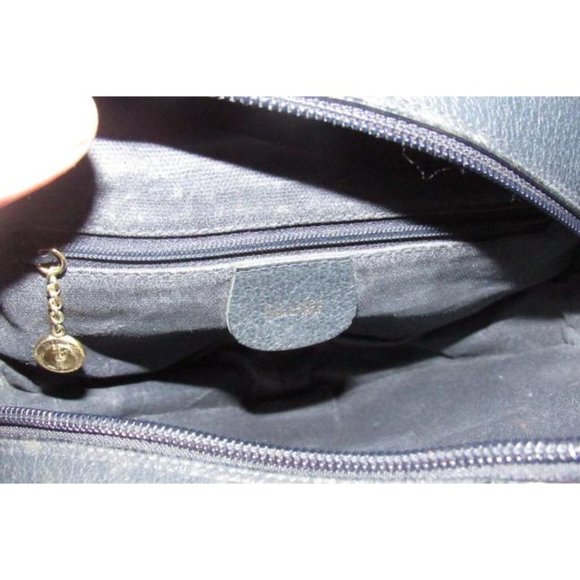 Gucci Vintage Navy Blue Canteen Style Dark Diagonal Square Print Canvas - Picture 10 of 12